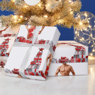 Papel De Presente Feliz Natal SlipperyJoe prata branca