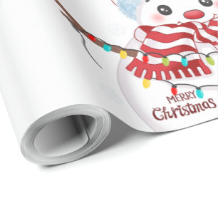 Papel De Presente Feliz Natal Snowman