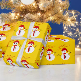 Papel De Presente Feliz Natal Snowman