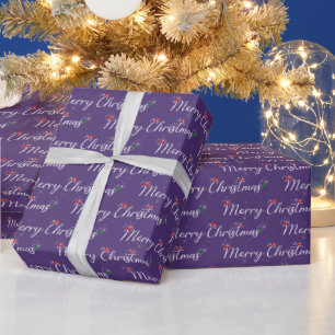 Papel De Presente Feliz Natal Texto Com Faíscas