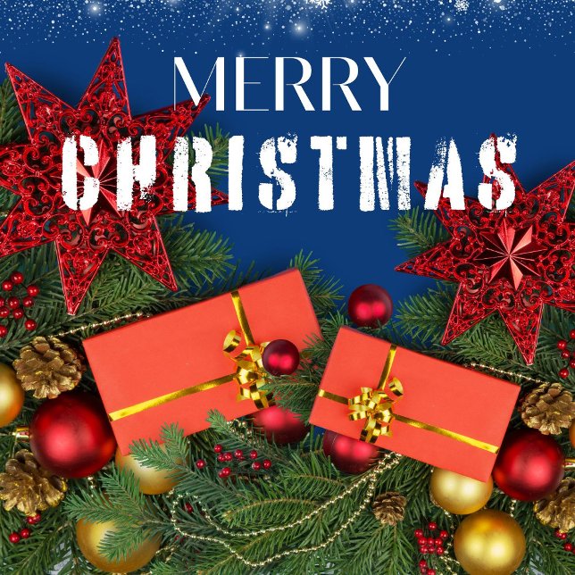 Papel De Presente Feliz Natal tradicional e festivo vermelho (Criador carregado)