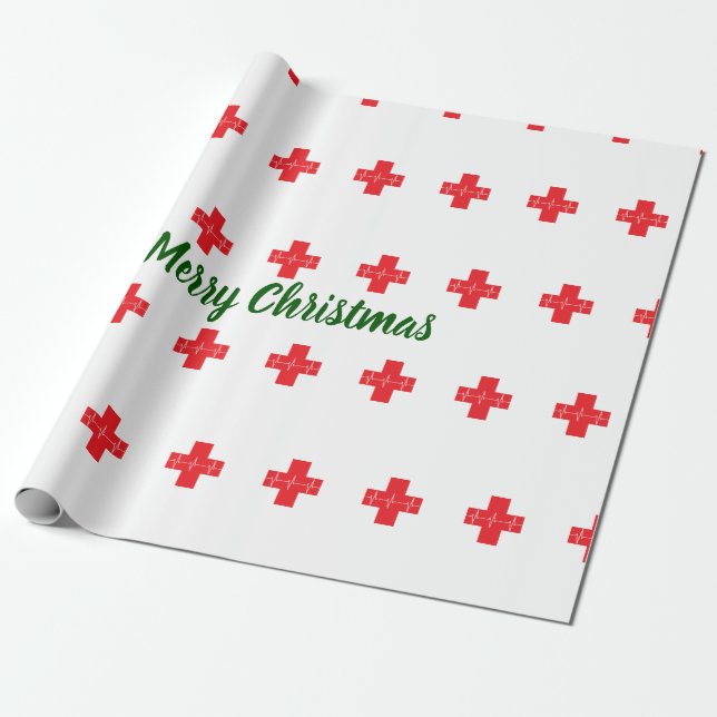 Papel De Presente Feliz Natal transversal médico (Desenrolado)