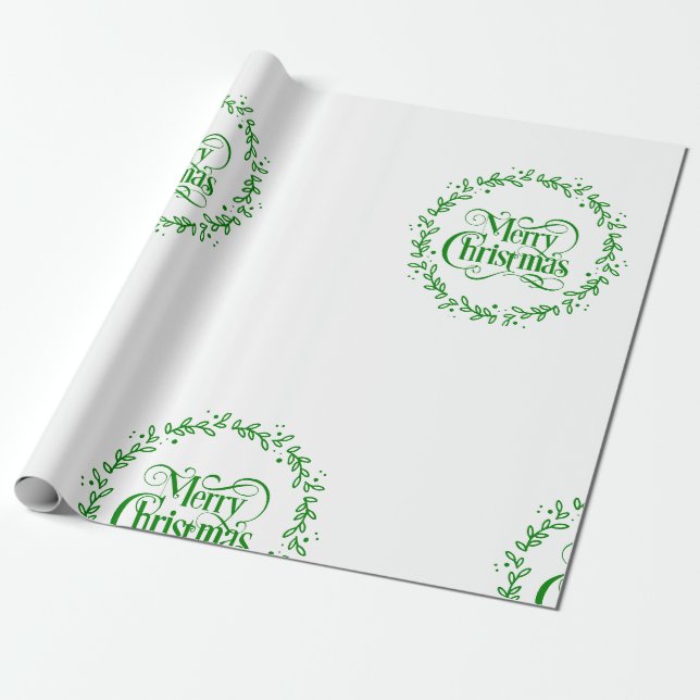 Papel De Presente Feliz Natal verde (Desenrolado)