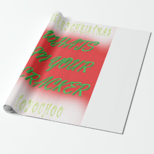 Papel De Presente Feliz Natal, verde branco, com texto