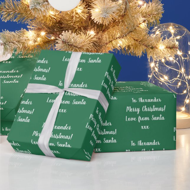 Papel De Presente Feliz Natal Verde Personalizado Amor Dos Papais no (Feriados)