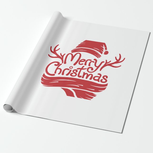 Papel De Presente Feliz Natal vermelho (Desenrolado)