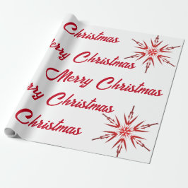 Papel De Presente Feliz Natal Vermelho e Branco