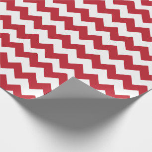 Papel De Presente Feliz Natal Vermelho e Branco Chevron