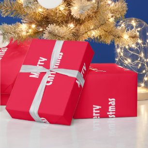 Papel De Presente Feliz Natal Vermelho, Modelo