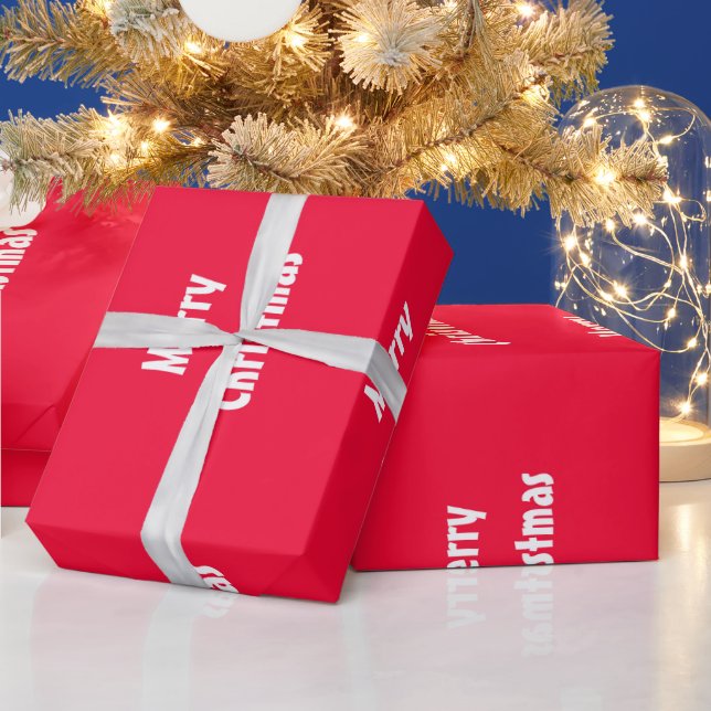 Papel De Presente Feliz Natal Vermelho, Modelo (Feriados)