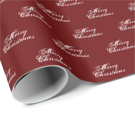 Papel De Presente Feliz Natal vinho branco borgonha marrom script