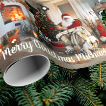 Feliz Natal Vintage Papai Noel Nome Personalizado