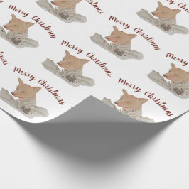 Papel De Presente Feliz Natal Woodland Fox
