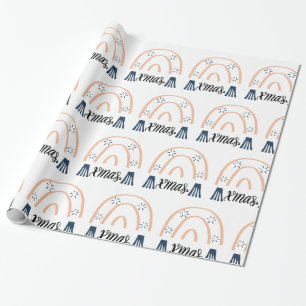 Papel De Presente Feliz Natal Xmas Boho Rainbow Wrapt Pa