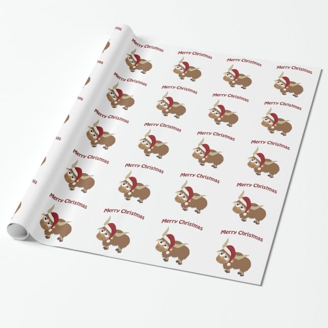 Papel De Presente Feliz Natal! Yak (Desenrolado)
