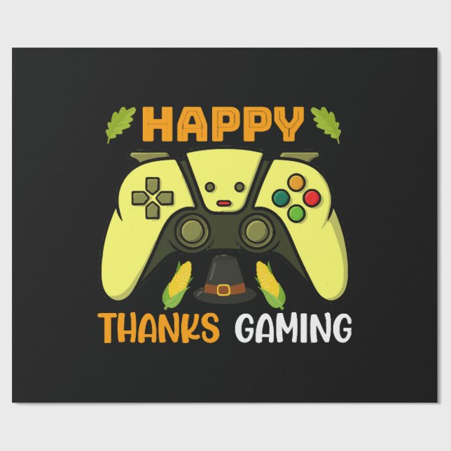 Papel De Presente Feliz Obrigado Jogos Divertidos (Aberto)
