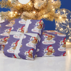 Papel De Presente Feliz Pão de Férias no Leite