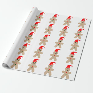 Papel De Presente Feliz Pão Gingerpão homem vestindo um chapéu de