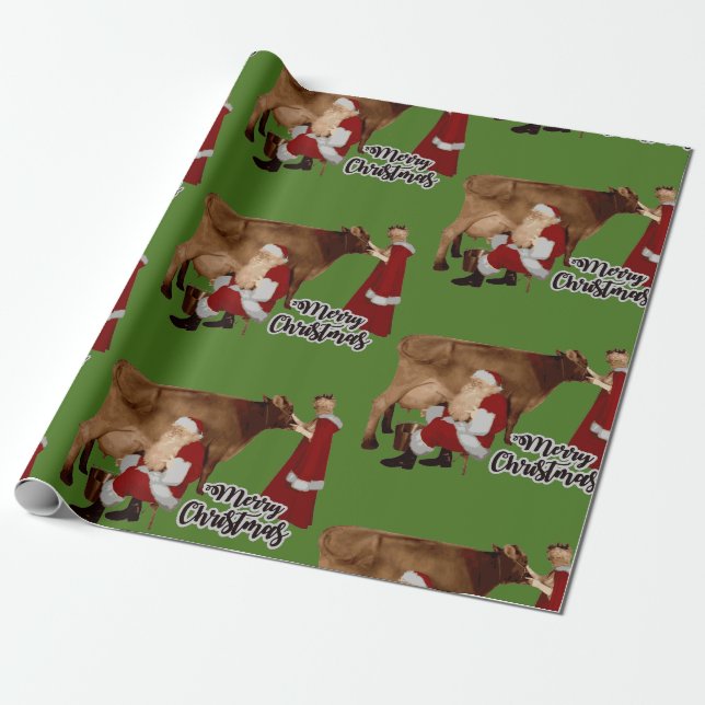 Papel De Presente feliz papai noel de natal senhora claus (Desenrolado)