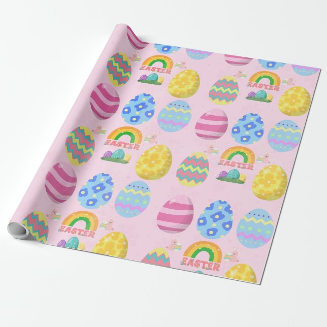 Papel De Presente Feliz Páscoa (Desenrolado)