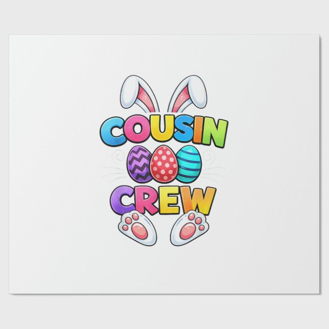 Papel De Presente Feliz Páscoa Equipe de Primo Coelho Família Combin (Aberto)