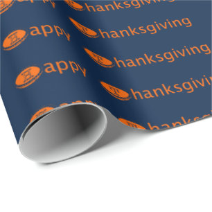 Papel De Presente Feliz (Pie) Laranja de Ação de Graças