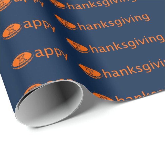 Papel De Presente Feliz (Pie) Laranja de Ação de Graças (Ponta do rolo)