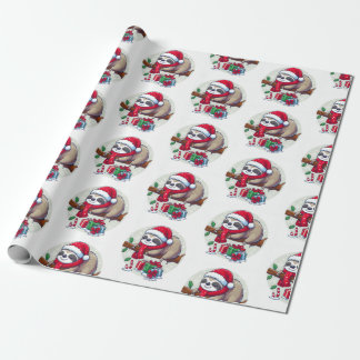 Papel De Presente Feliz Sleepy Christmas Sloth