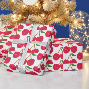 Papel De Presente Feliz Sorriso Kawaii Fruta Cereja