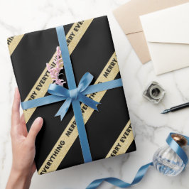 Papel De Presente Feliz Tudo Faux Dourado Foliday Glitter Strips