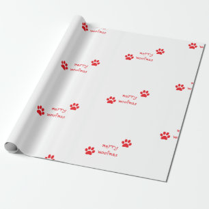 Papel De Presente Feliz Woofmas Paw Imprimir Instrução Vermelha