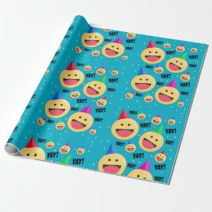 Papel De Presente Feliz YAY Emojis em Festa Festa Pos