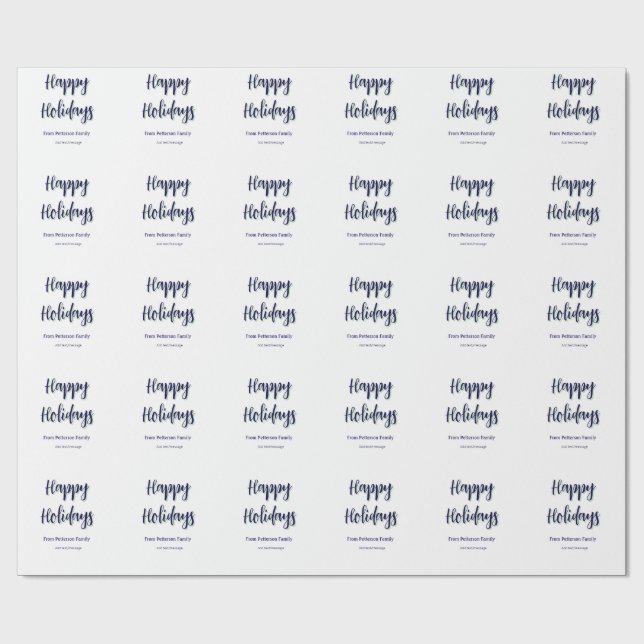 Papel De Presente Felizes feriados azuis na moda (Aberto)