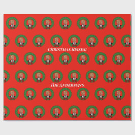 Papel De Presente Felny Trump Pucker e Wreath no Natal