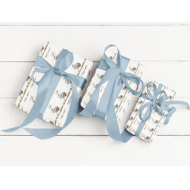 Papel De Presente Felz pascoa, coelho da Páscoa andando com ovos