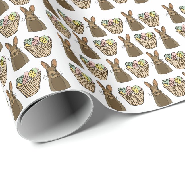 Papel De Presente Felz pascoa de coelhão de ovos de felz pascoa (Ponta do rolo)