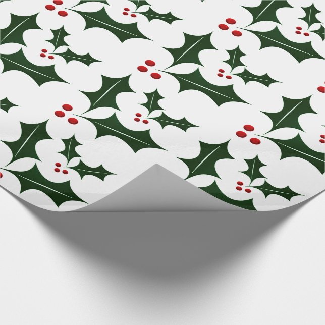 Papel De Presente Fenda de presente de Natal/Holly (Ponta)