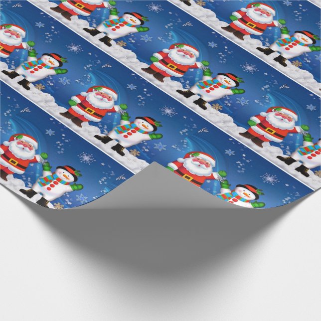 Papel De Presente Fenda/Papais noeis de presente de Natal e boneco d (Ponta)