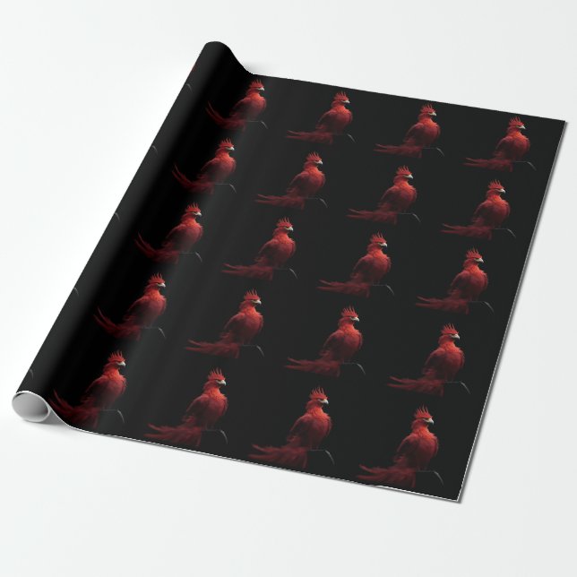 Papel De Presente Fênix Escarlate Senta-se Orgulhosamente (Desenrolado)