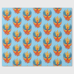 Papel De Presente Fênix mitológica fantástica brilhante