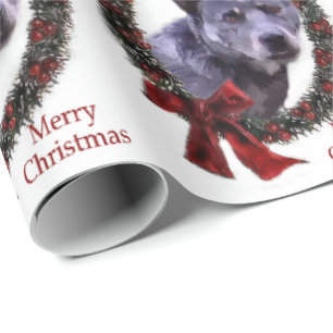 Papel De Presente Feriado australiano do Natal do cão do gado