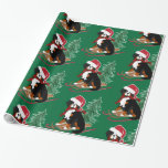 Papel De Presente Feriado Bernese Mt Cachorro de Natal Sled<br><div class="desc">Bernese Mountain Dog Papai noel o trenó de Natal Trazendo para casa a árvore de Natal - Papel de embrulho para os amantes de Bernese Mt Dog!</div>