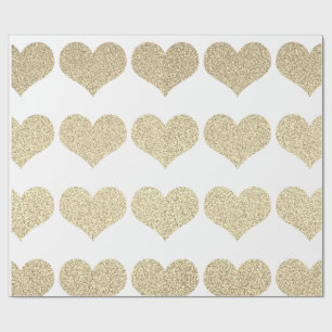 Papel De Presente Feriado branco do Ouro de Padrões Dourados de gl