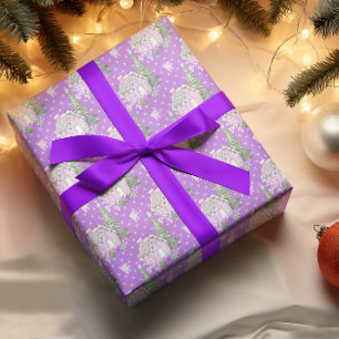 Papel De Presente Feriado da casa de pão de Natal roxo