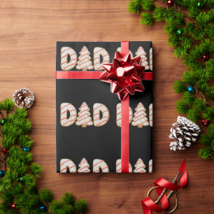 Papel De Presente Feriado da Família de Bolo de Árvore de Natal do p