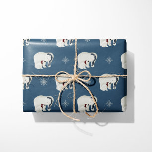 Papel De Presente Feriado de Abraços de Urso Polar