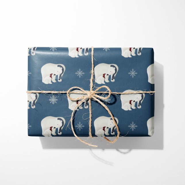 Papel De Presente Feriado de Abraços de Urso Polar (Criador carregado)