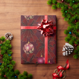 Papel De Presente Feriado de Arcos Elegante Red Burgundy