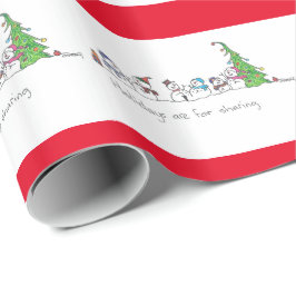 Papel De Presente Feriado de Bate-Papo Snowman