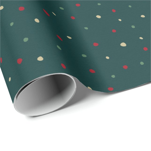 Papel De Presente Feriado de Bolinhas (Ponta do rolo)